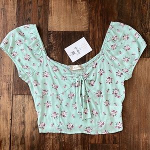 Altar’d State Crop Top. Color: Mint Green with Pink Flowers. Size: S. NWT
